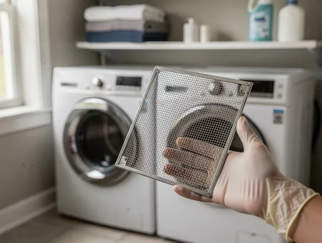 Cleveland Dryer Vent Cleaning specialist performing detailed lint trap cleaning service in Cleveland