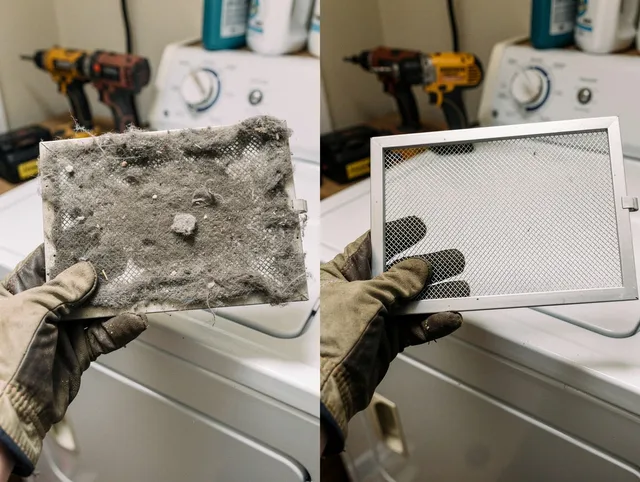 Professional lint trap cleaning by Cleveland Dryer Vent Cleaning in Cleveland