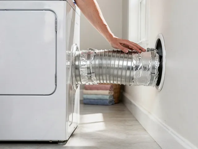 Professional dryer vent hose installation by Cleveland Dryer Vent Cleaning in Cleveland