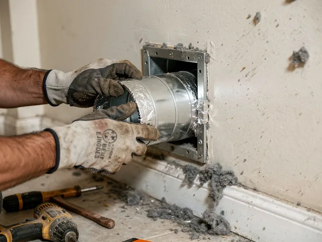 Professional dryer vent repair and installation by Cleveland Dryer Vent Cleaning in Cleveland